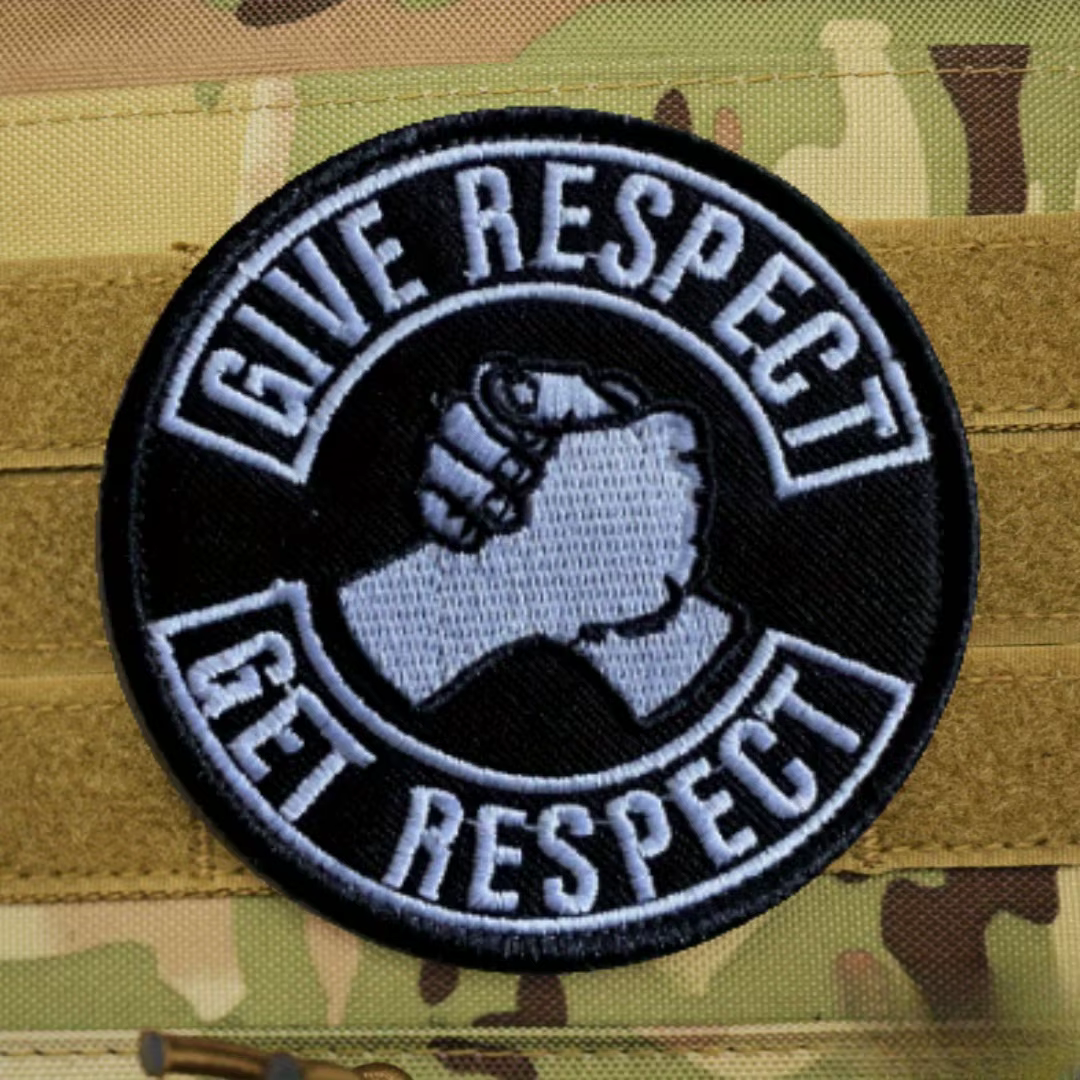 Parche táctico Morale Dar Respect – Bordado con velcro para uniforme - imagen 2