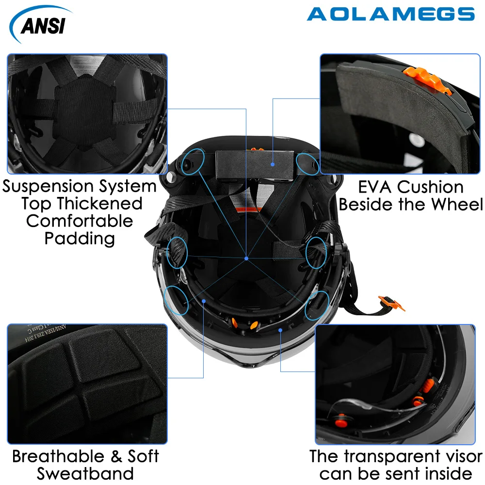 Casco protección ABS con visera y gafas integradas CE - imagen 4