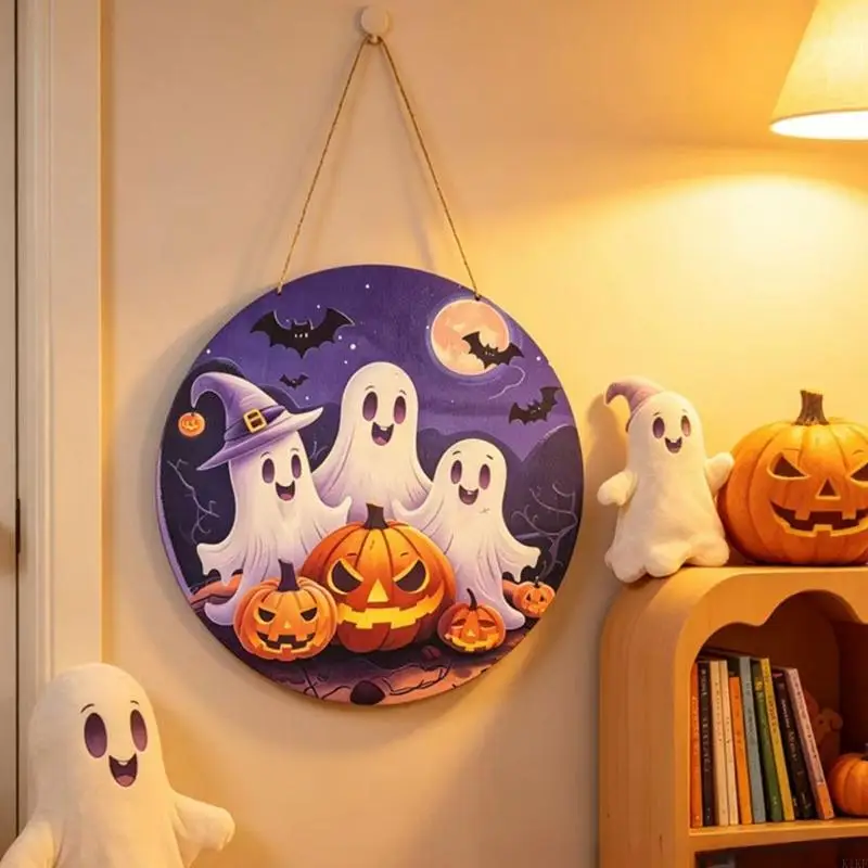 Letreiro de madera Halloween con murciélago y luna – Decoración pared o puerta - imagen 4
