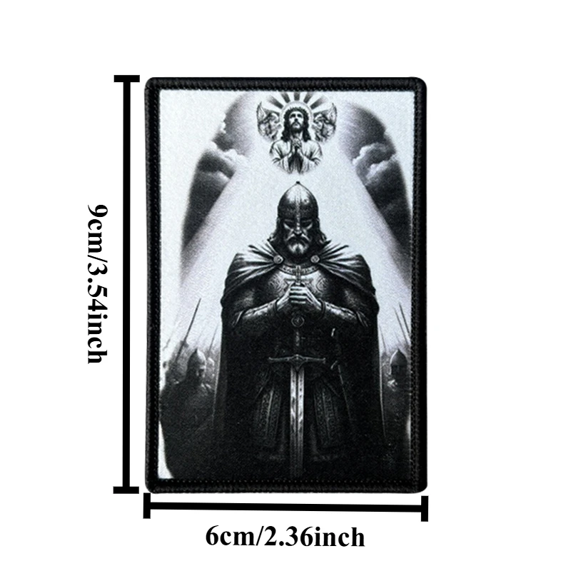 Parche táctico templario cruzado con velcro para mochila - imagen 2