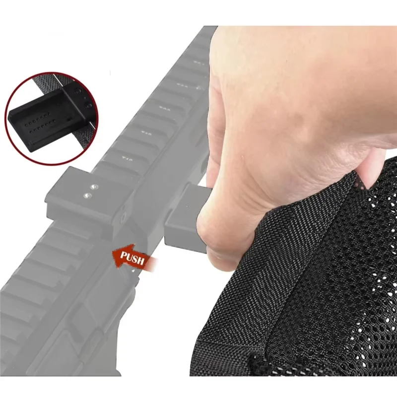 Bolsa táctica porta cartuchos malla MOLLE nailon negra - imagen 3