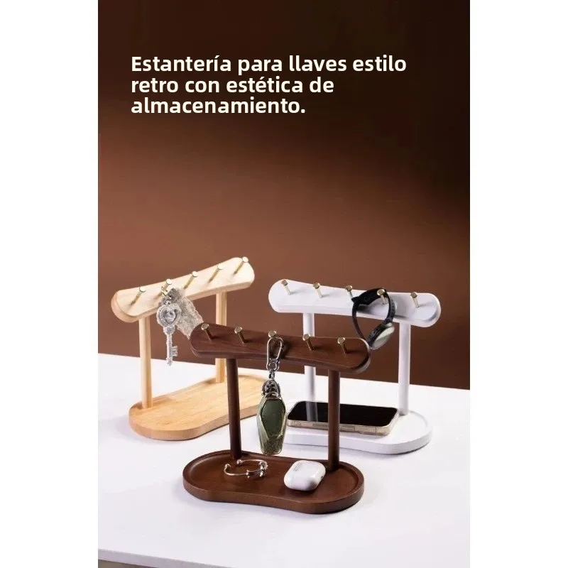 Zapatero de entrada con colgador madera maciza y bandeja antimoho - imagen 4
