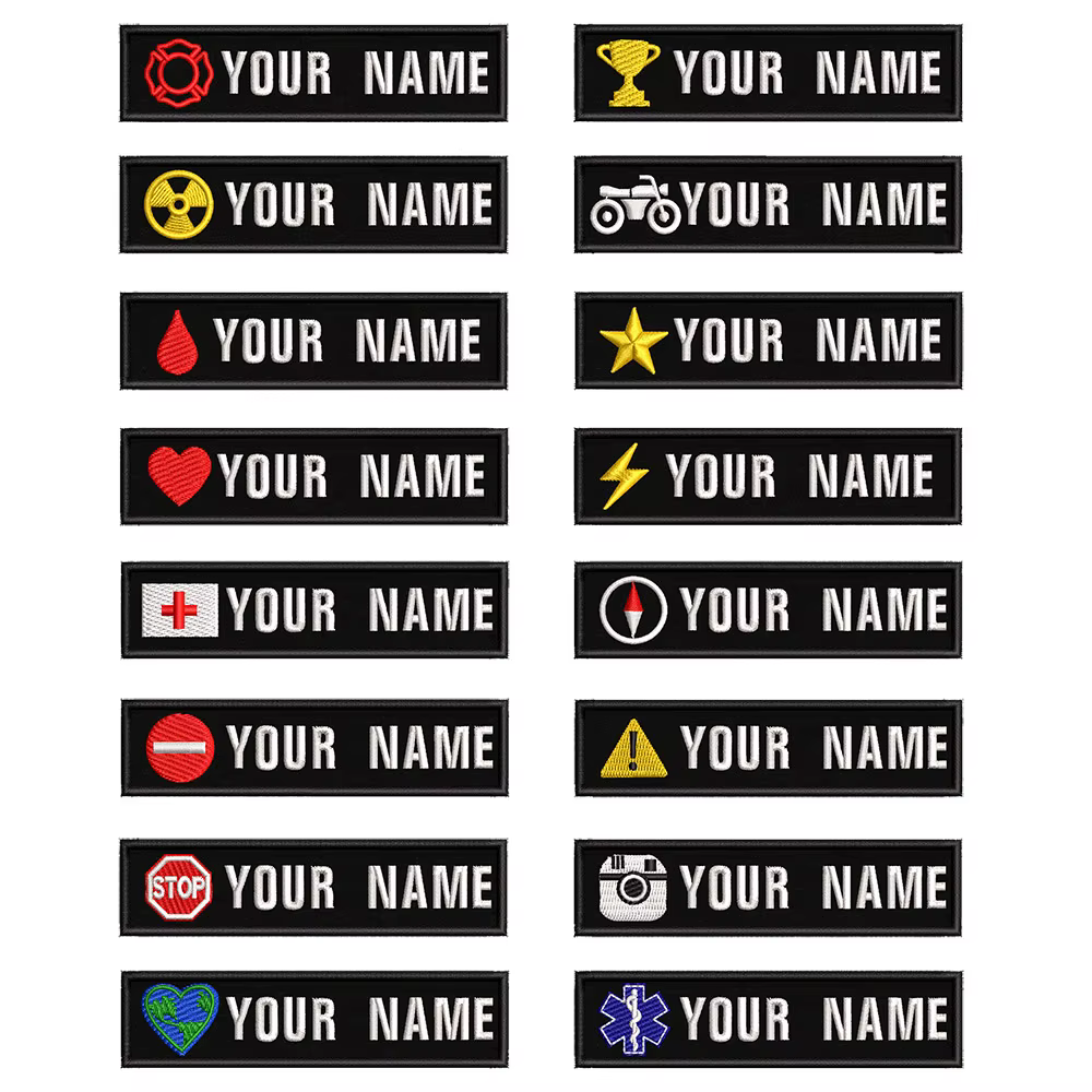 Parche con nombre personalizado rayas hierro o gancho para motocicleta