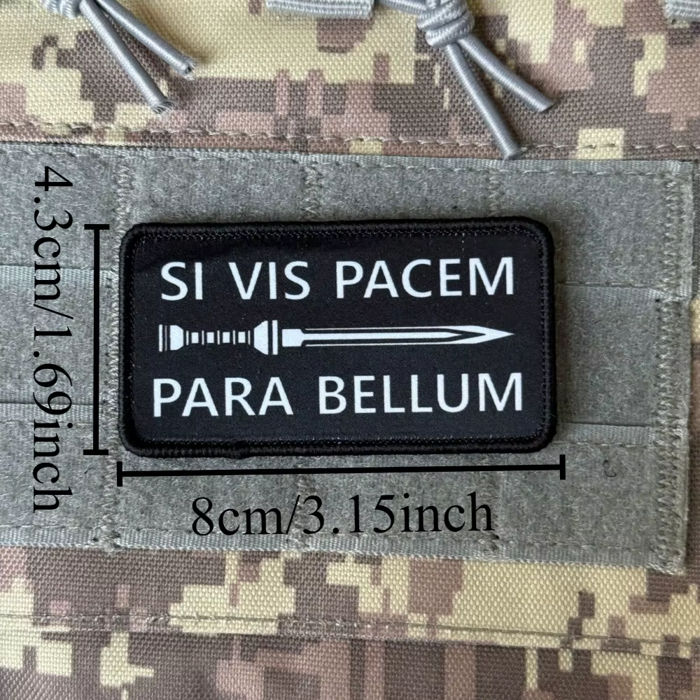 Parche táctico SI VIS PACEM PARA BELLUM chevron gancho y bucle - imagen 2
