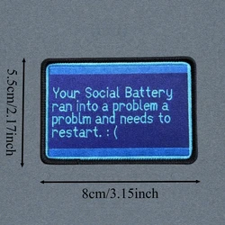 Parche táctico error de pantalla azul batería social, gancho y bucle
