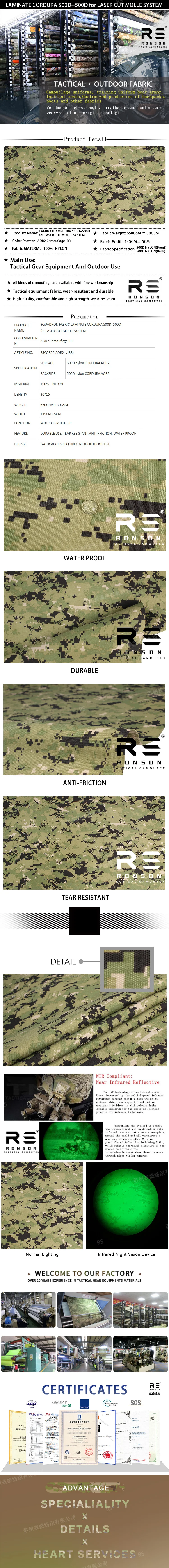 Chaleco táctico RONSON con camuflaje digital Woodland AOR2 y sistema MOLLE cortado con láser