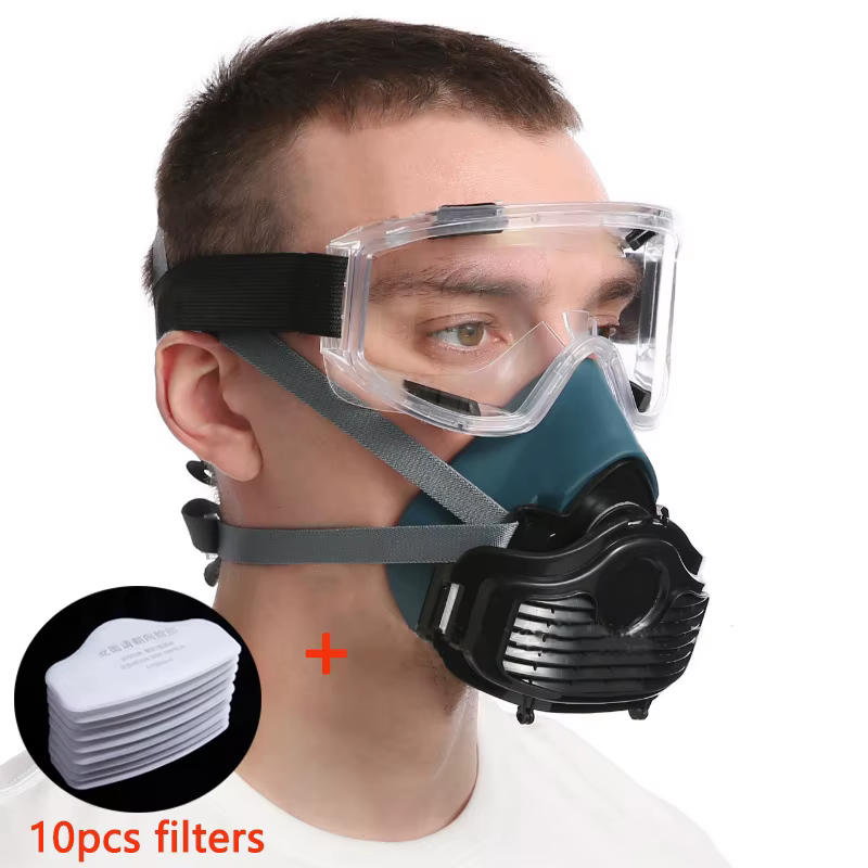 Máscara antipolvo de silicona para pintura y molienda - Respirador