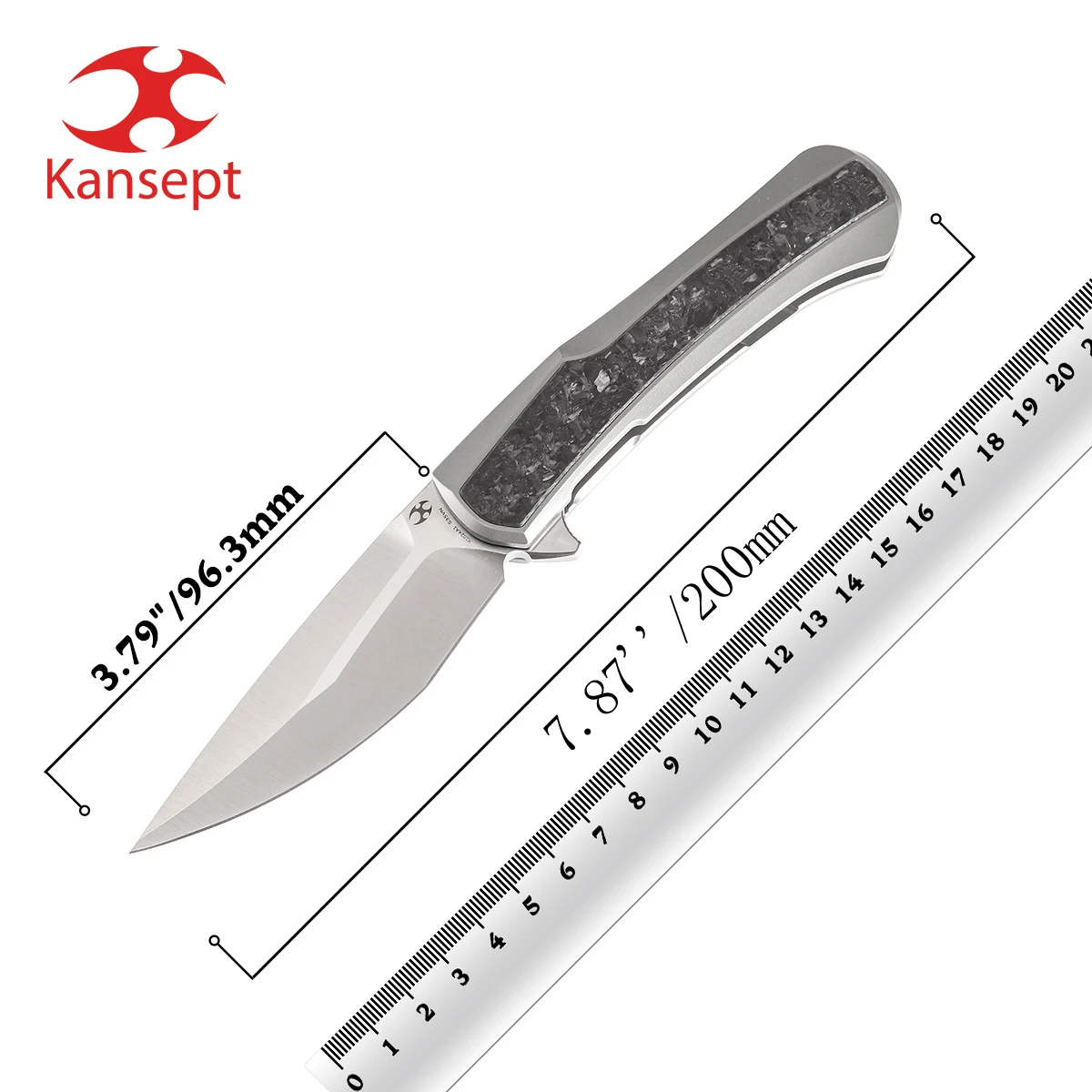 Kansept K1024 Kratos – Navaja plegable de titanio y fibra de carbono - imagen 3