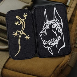 Parche Doberman Pinscher bordado táctico con velcro