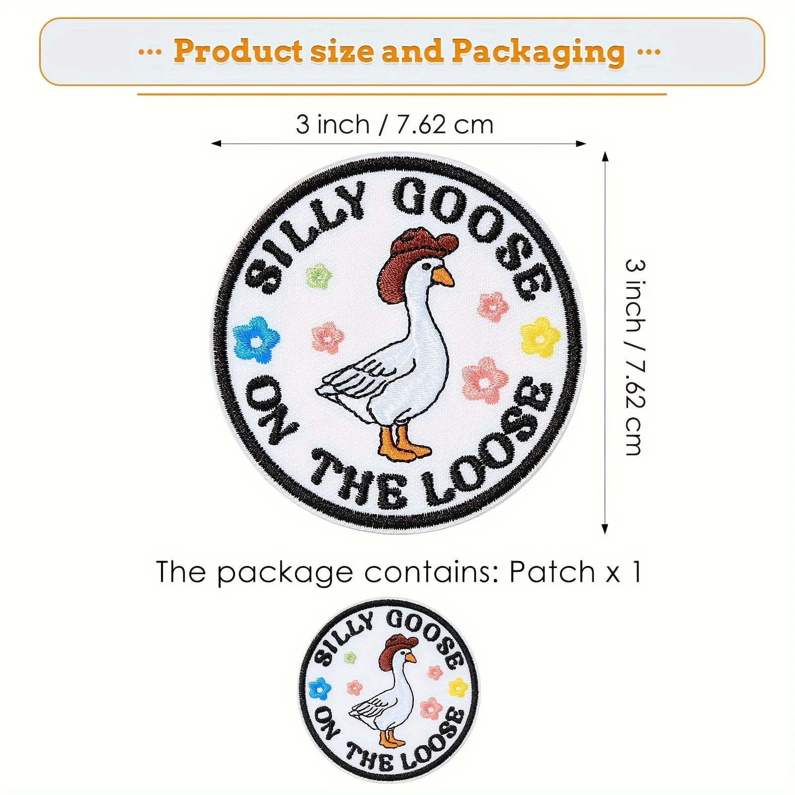 Parche velcro bordado para MOLLE Silly Goose animal lindo DIY - imagen 2
