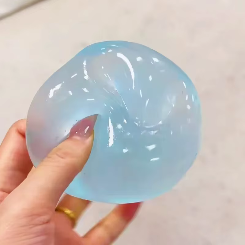 Maltosa antiestrés mochi azul suave de rebote rápido bola transparente - imagen 3