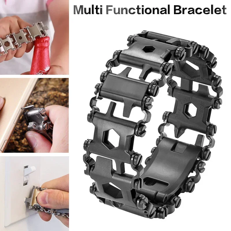 Herramienta multiusos para pulsera de acero inoxidable, outdoor, kit