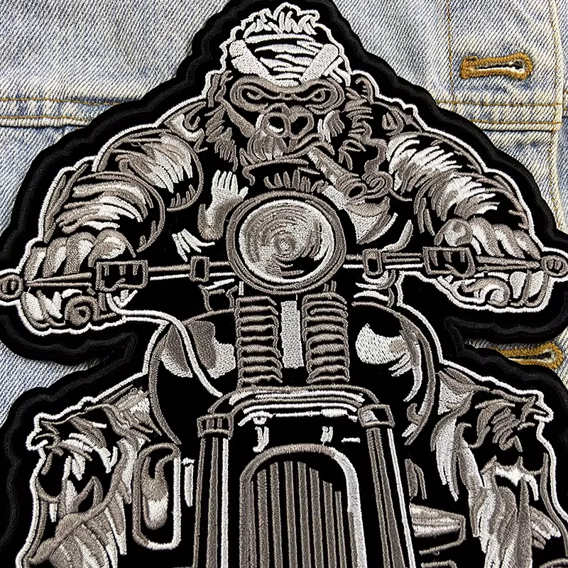 Parche bordado Punk estilo moto grande para chaqueta y mochila - imagen 2