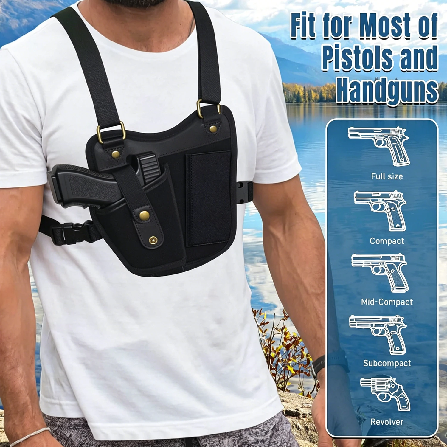 Funda táctica universal para pistola en arnés de pecho - imagen 3
