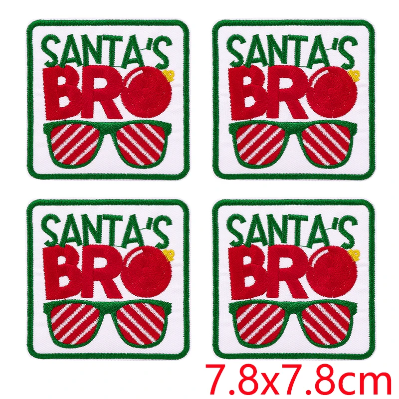 Parches termoadhesivos bordados Feliz Navidad y Santa Claus - imagen 5