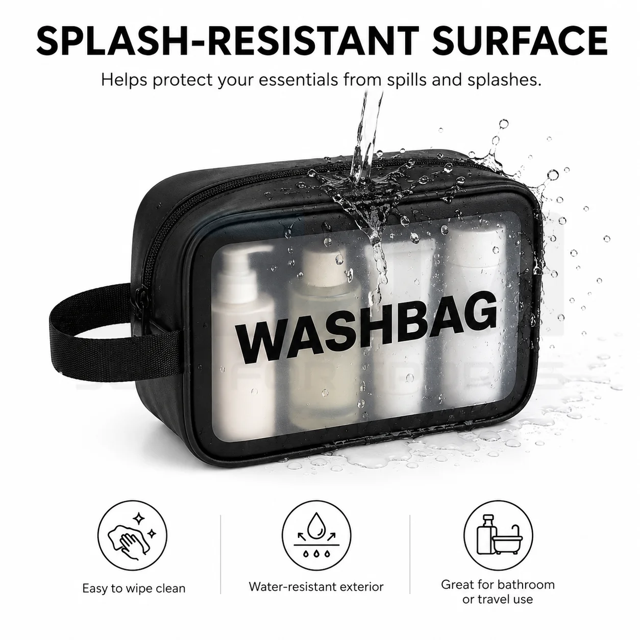 Bolsa impermeable organizador de cosméticos transparente para viaje - imagen 4