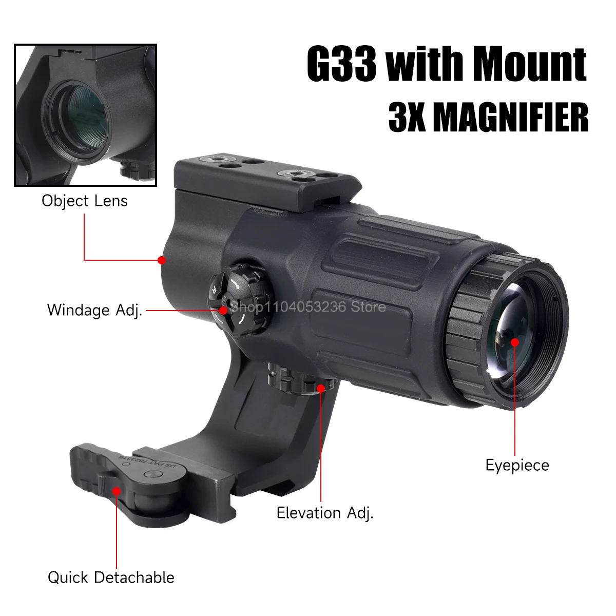 Mira telescópica Tactical 558+G33 con montaje FAST FTC y QD plegable - imagen 5