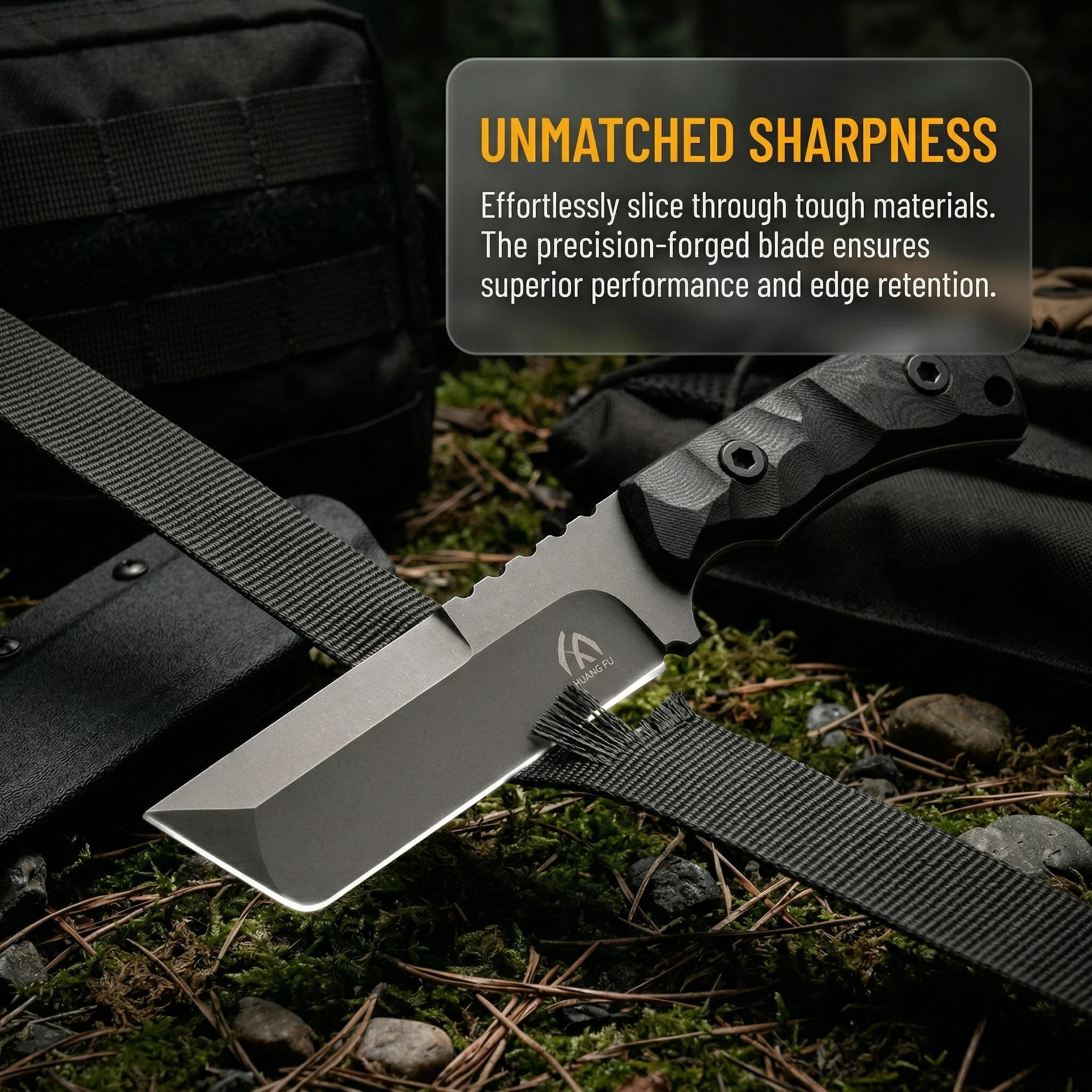 Cuchillo táctico con mango G10 y funda, herramienta multifunción - imagen 4