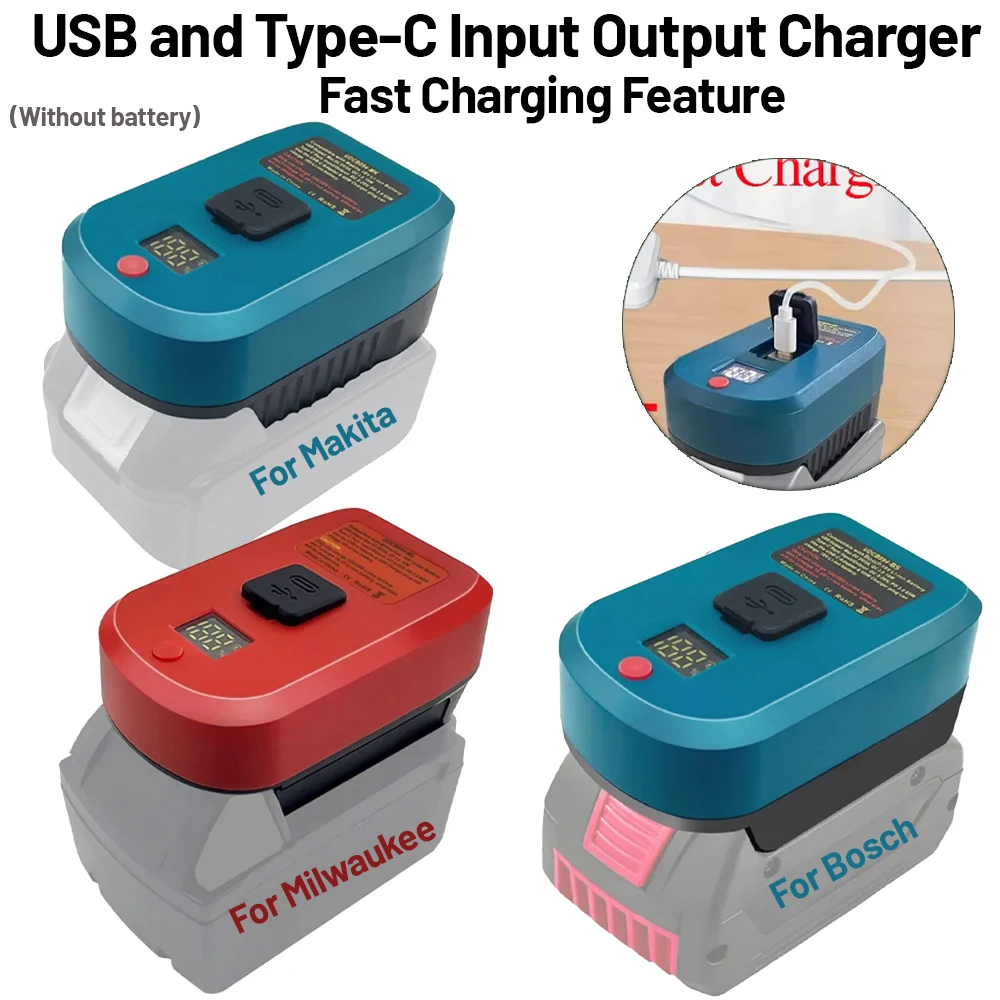 Adaptador cargador rápido USB-C para baterías Makita y DeWalt - imagen 5