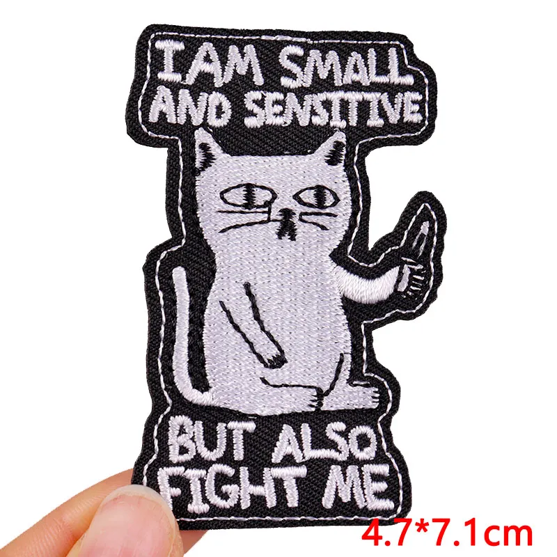 Stay Weird Parche bordado gato y tarot – termoadhesivo para ropa - imagen 5