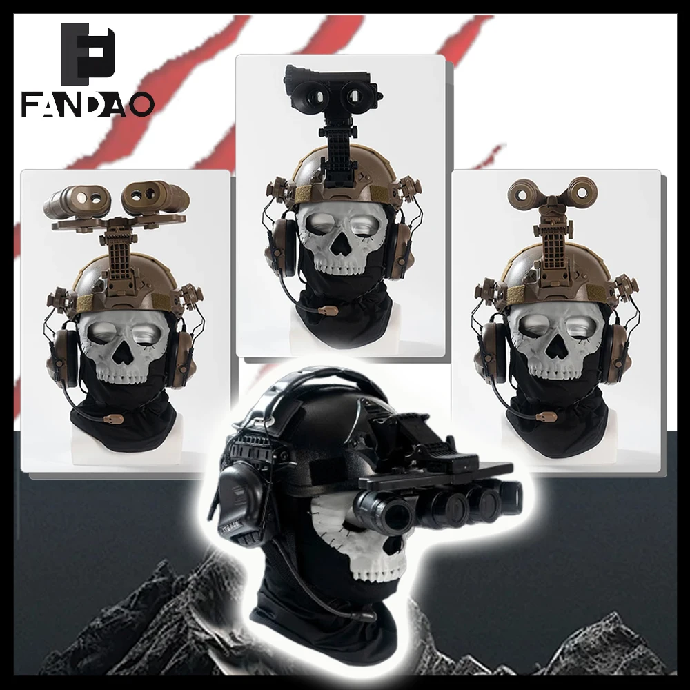 Casco táctico airsoft infantil con máscara NVG y auriculares