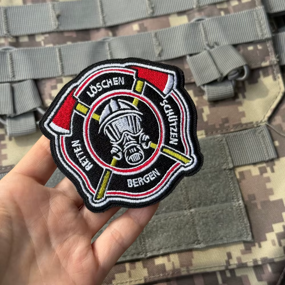 Parche táctico Bomberos y Rescate bordado con velcro para mochila - imagen 4