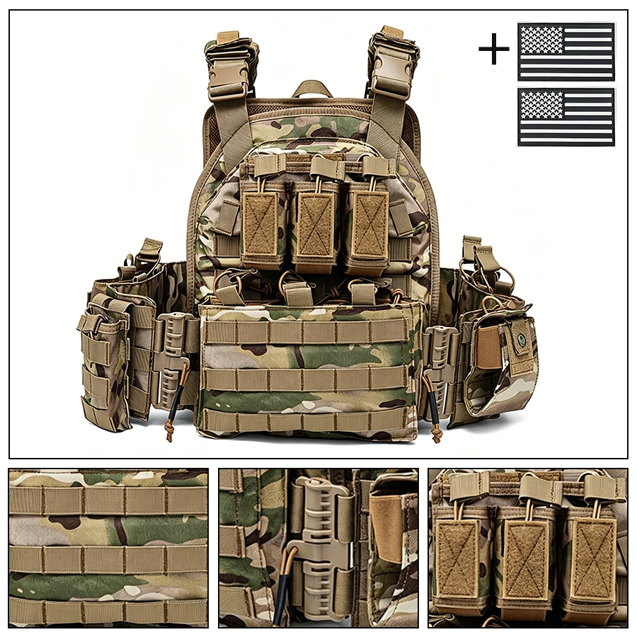 Chaleco de caza con correas MOLLE y liberación rápida ajustable - imagen 4