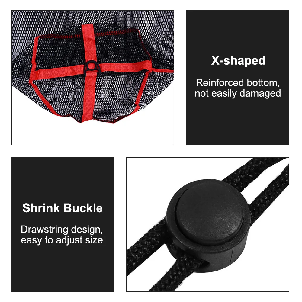 Red de pesca malla gruesa plegable con cordón para peces pequeños - imagen 5