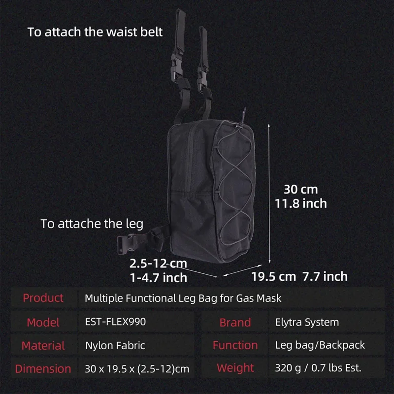 Bolsa táctica MOLLE elástica de compresión para pierna y filtro - imagen 5