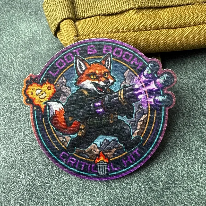 Parche táctico Critical Hit Fox con velcro para mochila y chaleco - imagen 3