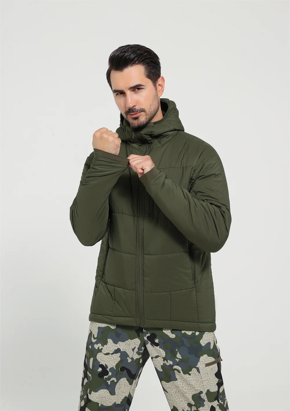 Chaqueta táctica ripstop nailon cuadros ligera térmica caza otoño