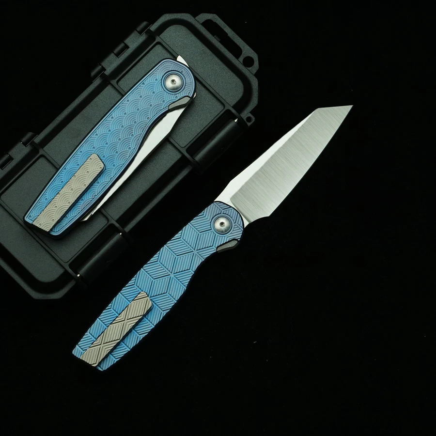 Cuchillo plegable LEMIFSHE Brown Cortex M390 – Titanio EDC táctico