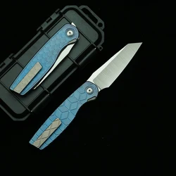 Cuchillo plegable LEMIFSHE Brown Cortex M390 – Titanio EDC táctico