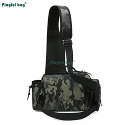Bolsa táctica de pesca bandolera con soporte para caña