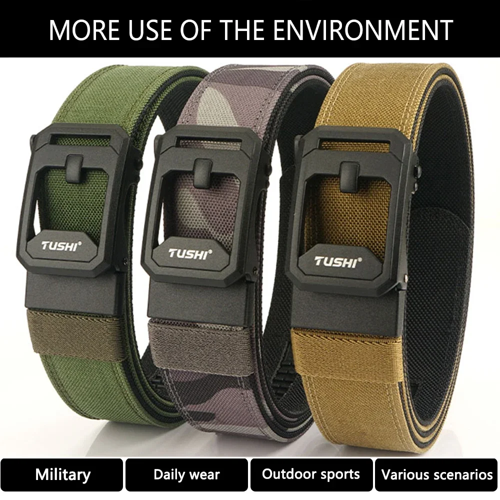 TUSHI Cinturón táctico de nylon rígido automático resistente - imagen 4
