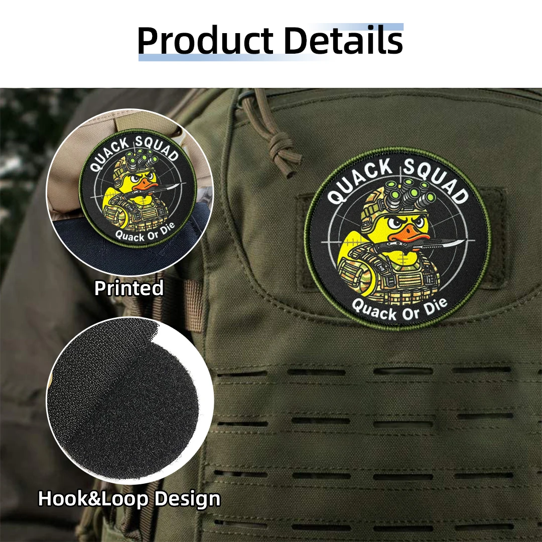 Morale Quack Squad Duck NVG parche táctico velcro mochila o chaleco - imagen 2