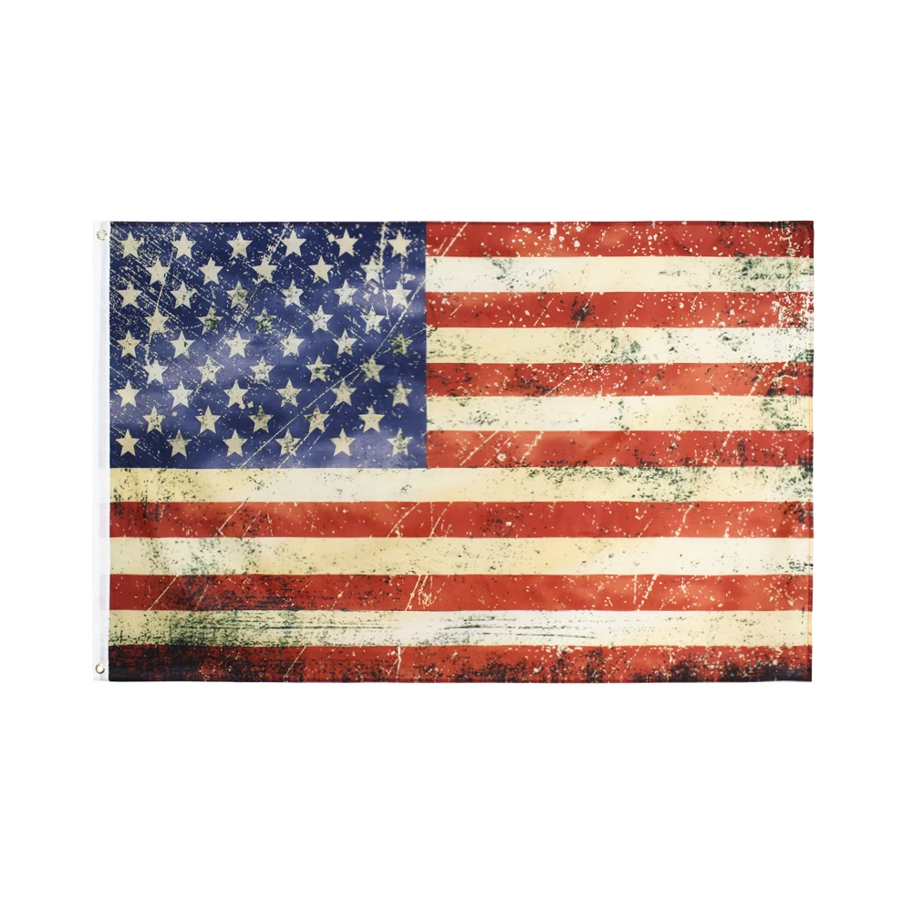 Bandera americana vintage estilo té teñido