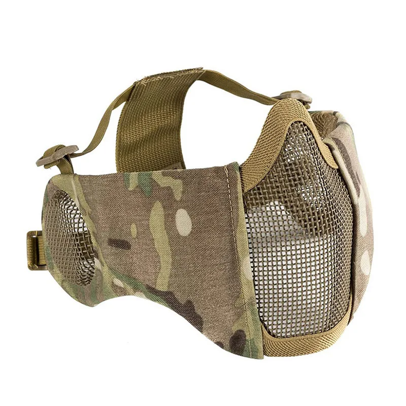 Máscara Airsoft Plegable Malla Metálica Acero - Paintball Táctico Protección Facial - imagen 5