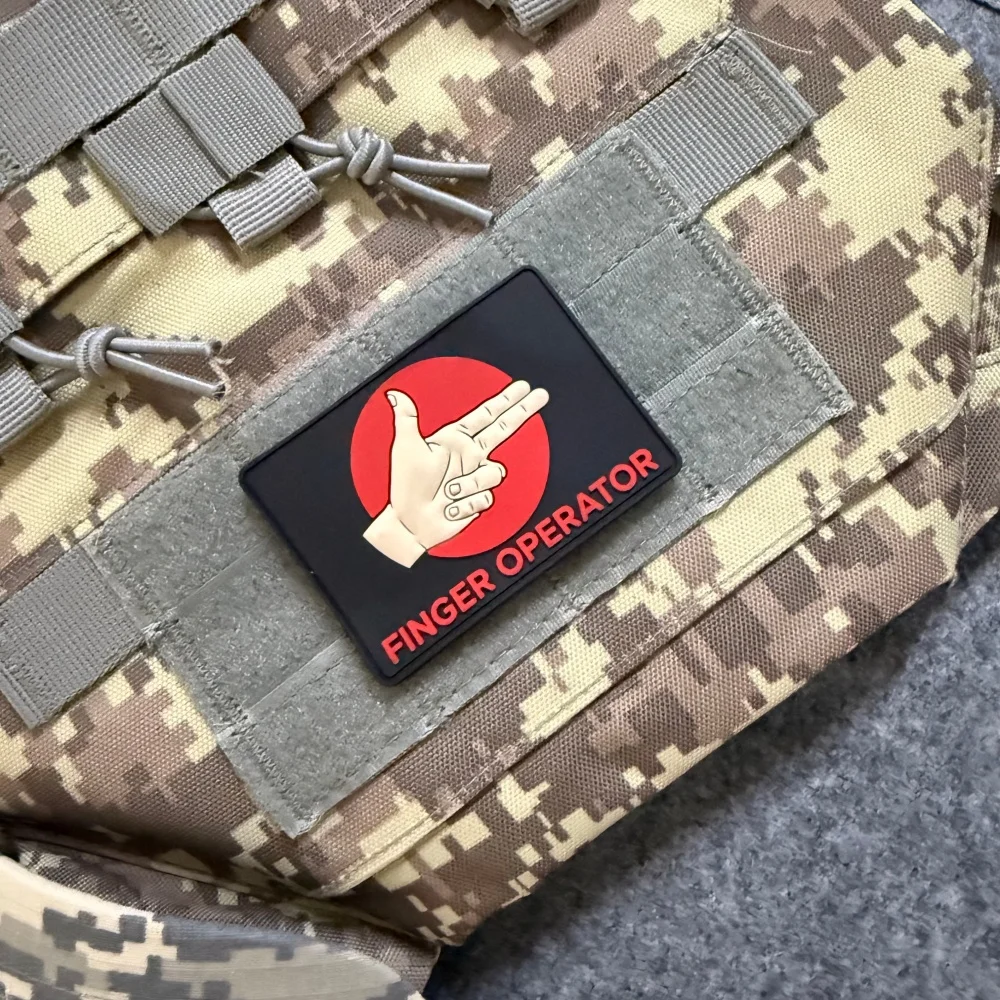 Parche táctico PVC operador de dedos con gancho y bucle para ropa - imagen 5