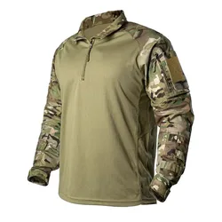 Camiseta táctica de manga larga con cremallera frontal MOLLE