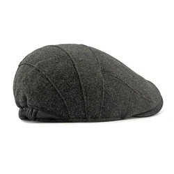 Gorra plana para hombre de lana con diseño de espiga