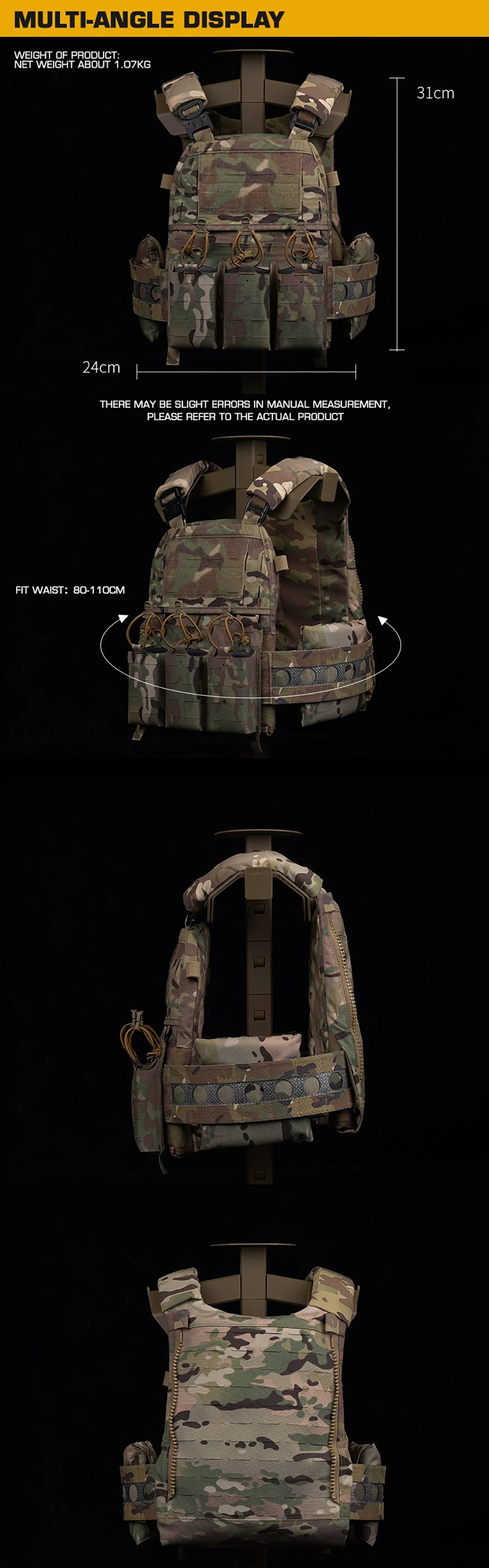 Sistema MOLLE del chaleco táctico