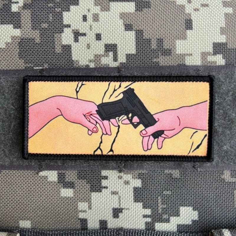 Genesis Parche Táctico Pistola Dios y Adam – Insignia Moral Velcro - imagen 4
