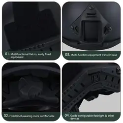 BOOIU MH Base ABS Casco táctico con rieles laterales Airsoft