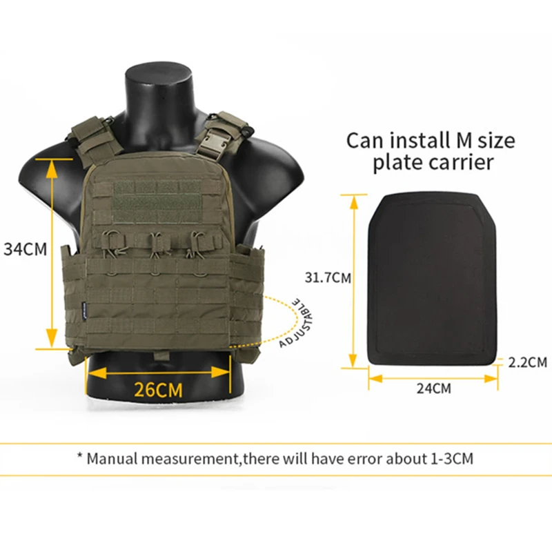 Detalle del sistema MOLLE y ajuste del chaleco