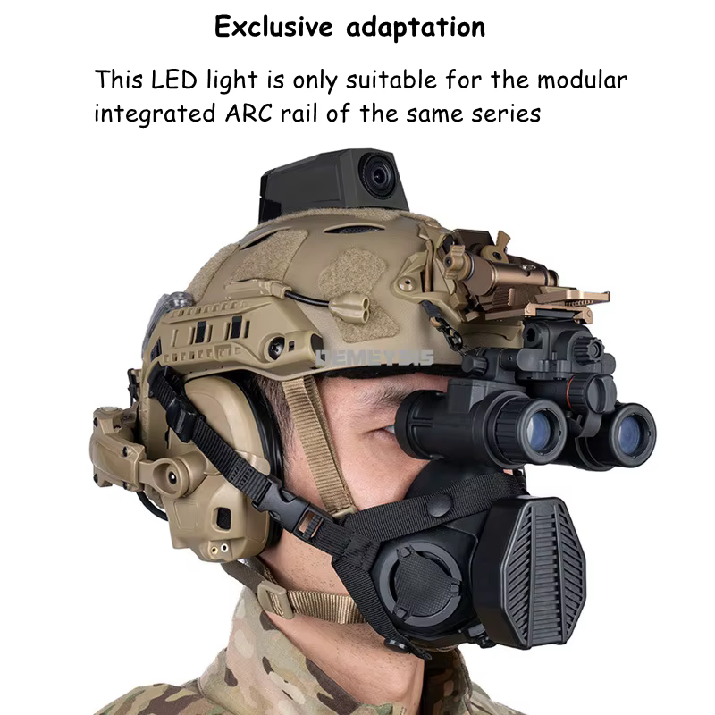 Luz LED para casco Airsoft con riel de arco roja/IR modular - imagen 3