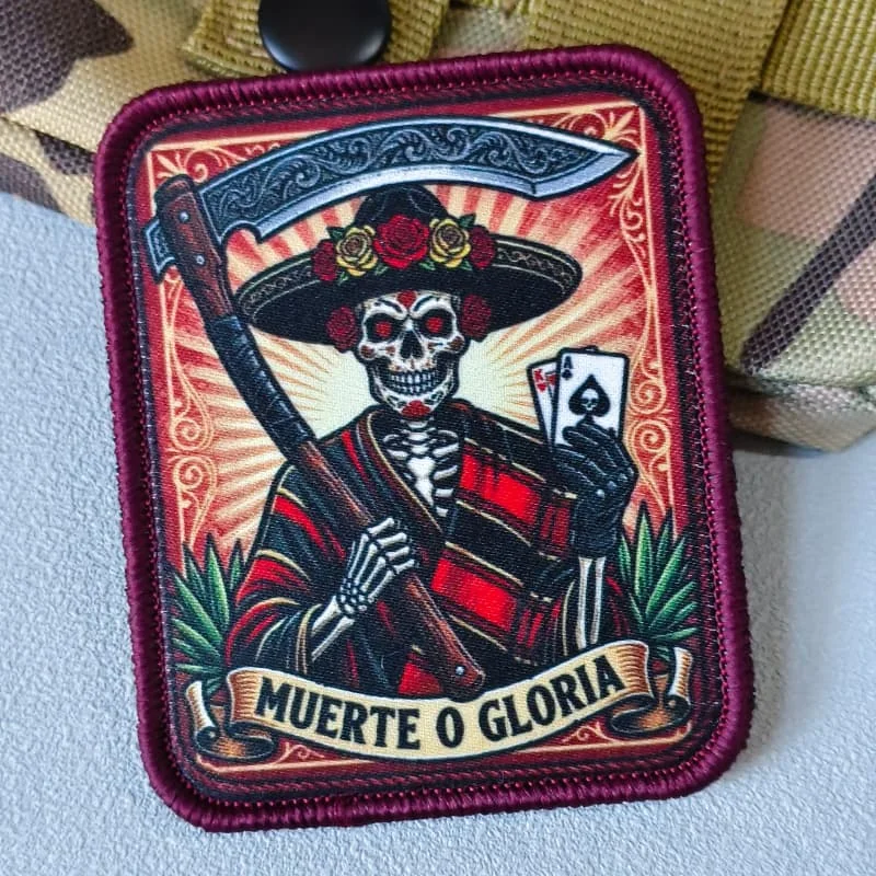 Parche táctico calavera Muerte o Gloria para chaleco y mochila