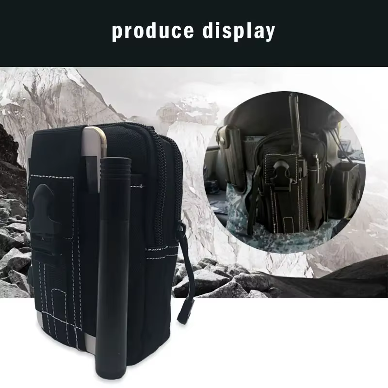 Riñonera táctica MOLLE camuflaje – Nylon impermeable porta móvil