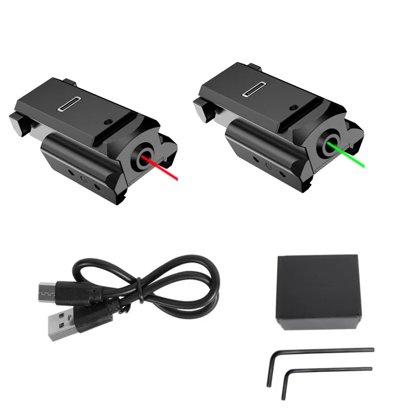 Mira láser táctica rojo y verde recargable por USB para Picatinny - imagen 4