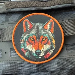 Parche táctico cabeza de lobo emblema moral animal con gancho y bucle